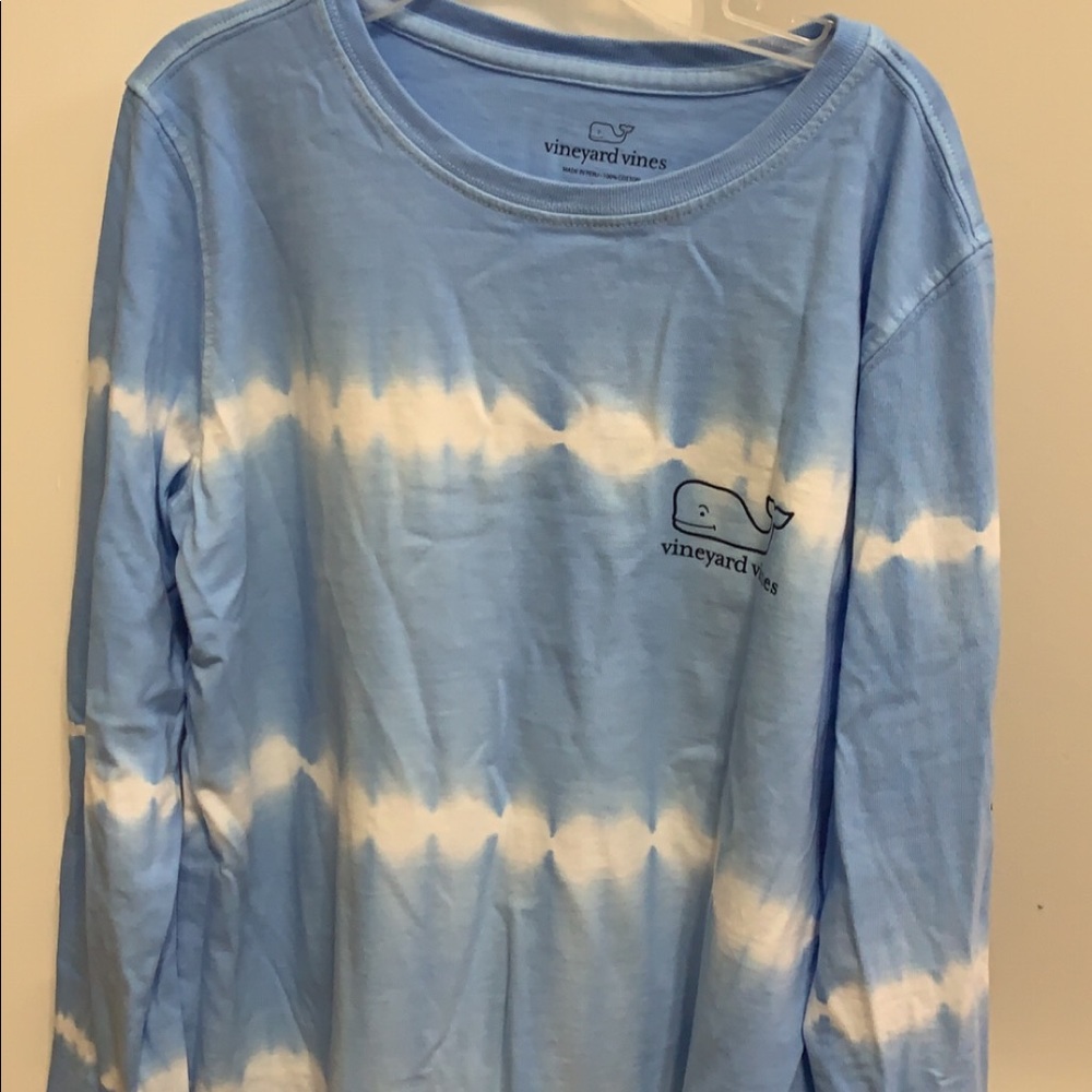 vineyard vines, blue and white tie dye, xs